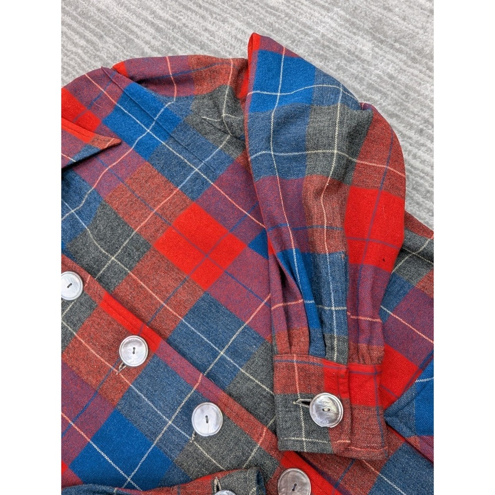 Vintage 50s Pendleton Cardigan Sweater Womens Medium Tartan Plaid 100% Wool USA - Picture 7 of 15